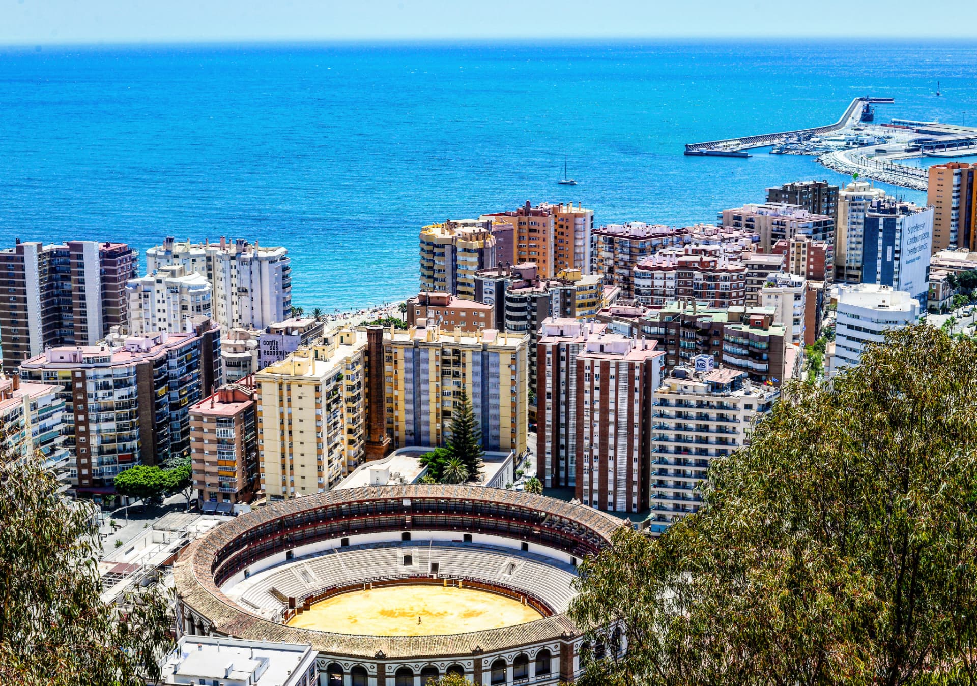 Bullring above the Mediterranean, Malaga, Spain