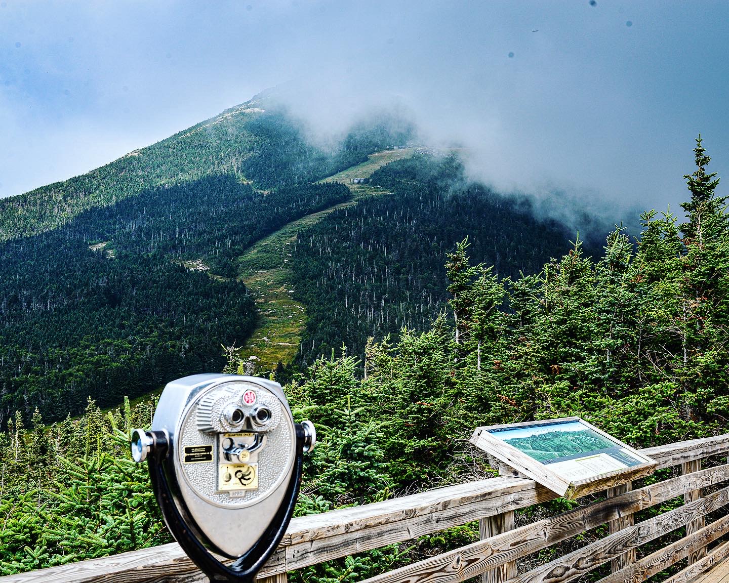 Clouds rolling over the summit, Whiteface Mountain, New York